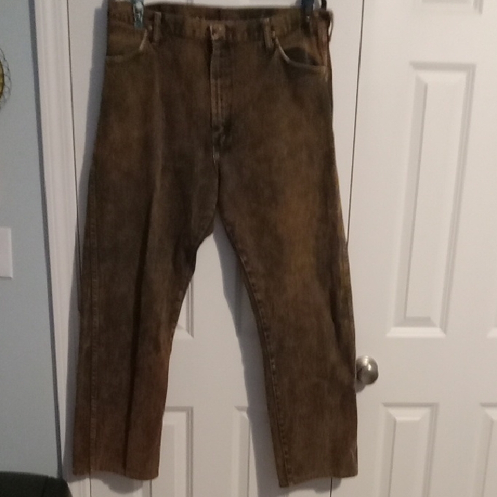 Wrangler Men's Straight Jeans - Black and Brown